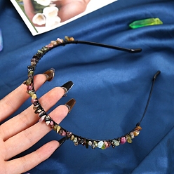 Турмалин Натуральные разноцветные турмалиновые резинки для волос, аксессуары для волос для женщин и девочек, 150x130x10 мм