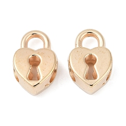 Золотой Ccb пластиковые европейские бусины, бусины с большим отверстием, сердце замок, золотые, 15.5x10.5x6.5 мм, отверстие : 4.5x4.5 мм