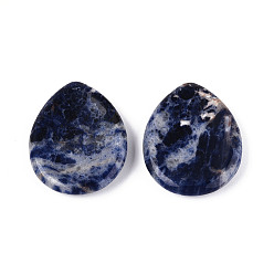 (306FM) Жонкиль матовый с лаймовой подкладкой Натуральный яшмовый камень с синими пятнами для снятия беспокойства, слеза, 45x35x7.5~8 мм