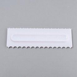 White Plastic Baking Edge Dough Scraper and Cutter Pastry Spatulas, for Cake Decoration Baking Tools, Rectangle, White, 217x73x9mm