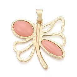 Матовый Золотой Цвет Большие подвески из сплава и смолы, стрекоза, без кадмия и без свинца, стойки покрытие, матовый золотой цвет, 60x60~61x9 мм, отверстие : 11.5x5 мм