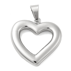 Нержавеющая Сталь Цвет 304 подвески из нержавеющей стали, шарма сердца, цвет нержавеющей стали, 29.5x29.5x5 мм, отверстие : 9x4 мм
