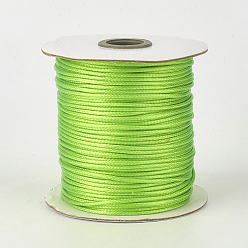 Lawn Green Eco-Friendly Korean Waxed Polyester Cord, Lawn Green, 1mm, about 169.51~174.98 Yards(155~160m)/Roll
