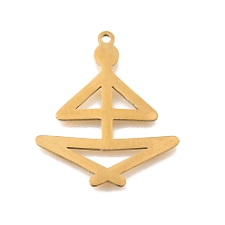 Золотой 201 подвески из нержавеющей стали, лазерная резка, очарование позы йоги, золотые, 29.5x26x1 мм, отверстие : 1.6 мм