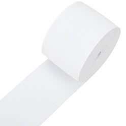 Белый 5м полиэстеровый плоский эластичный шнур, широкая эластичная лента, белые, 48 мм