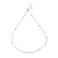 Нержавеющая Сталь Цвет Не тускнеет 304 ожерелье из нержавеющей стали с цепочкой с поперечными связями, цвет нержавеющей стали, 17.52 дюйм (44.5 см)