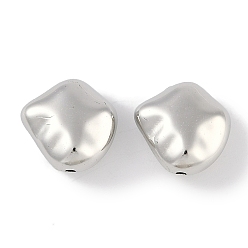 Серебро CCB пластиковые шарики, самородки, серебряные, 14x14x7 мм, отверстие : 1.6 мм