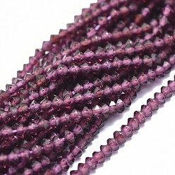 Granat Natürlicher Granat Perlen Stränge, facettiert, Rondell, 2.5~3.5x1.5 mm, Bohrung: 0.6 mm, ca. 90 Stk. / Strang, 15.35 (39 cm)