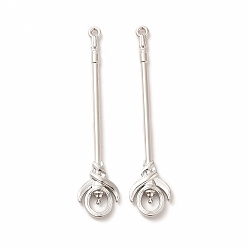 Платина Стойки обшивки сплава большие кулоны, без кадмия, без никеля и без свинца, очарование волшебной палочки, платина, 70x14x4 мм, отверстие : 2 мм