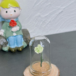 Светло-зеленый Стеклянные колокольчики-колокольчики, смолой розы, аксессуары для украшения кукольного домика, светло-зеленый, 25x47 мм