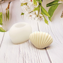 Белый Силиконовые формы для свечей в форме раковины, формы для литья смолы, для уф-смолы, изготовление ювелирных изделий из эпоксидной смолы, белые, 5.4x9.1x7.3 см