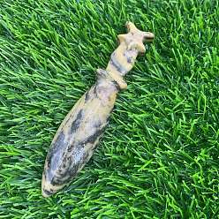 Леопардовая Яшма Натуральная леопардовая кожа, яшма, резные фигурки целебного кинжала, Украшения из камня с энергией Рейки, 120 мм