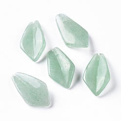 Green Aventurine Natural Green Aventurine Pendants, Rhombus, 21x11x4mm, Hole: 0.8mm