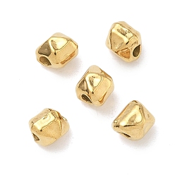 Настоящее золото 18K 304 из нержавеющей стали бусы, квадратный, ионное покрытие (ip), реальный 18 k позолоченный, 5.5x4.5x5 мм, отверстие : 1.6 мм