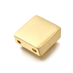 Настоящее золото 18K Латуни многожильных ссылки, квадратный, стойки покрытие, долговечный, без свинца и без кадмия, реальный 18 k позолоченный, 13x12x4.5 мм, отверстие : 1.4 мм