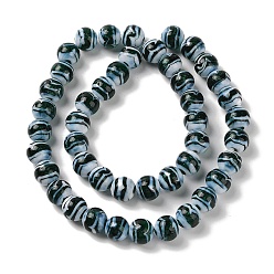 Dark Slate Gray Handmade Lampwork Beads Strands, Round, Dark Slate Gray, 12mm, Hole: 1.8mm, about 42~45pcs/strand, 18.50''~20.87''(47~53cm)