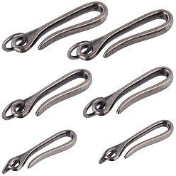 Античное Серебро 6 шт. 3 стили тибетский стиль сплав крючковые застежки, с прыжковых колец, для изготовления брелка, античное серебро, 49.5~69x12.5~17.5x6~8.5 мм, отверстие : 13 мм, 2 шт / стиль