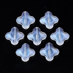 Clear Transparent Acrylic Beads, Glitter Powder, Cross, Clear, 18x19x6.5mm, Hole: 1.5mm, about 444pcs/500g