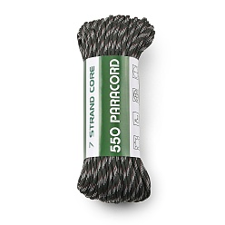 Noir 550 Cordon de parachute en polyester paracorde, 7 cordon à âme multibrins, avec des motifs, noir, 4mm, environ 33.90 yards (31m)/paquet