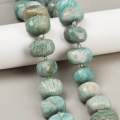 Амазонит Природных амазонит бисер нитей, граненые, самородки, с бисером, 13.5~16x18.5~21.5x13.5~16 мм, отверстие : 0.9 мм, около 23 шт / нитка, 15.35~15.47'' (39~39.3 см)