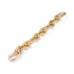 Golden Handgefertigte ccb kunststoff figaro ketten, ellipsenförmige, für Schmuck machen, golden, Link: 28x17x5 mm, 20x14.5x4.5 mm, 39.37 Zoll (1 m)/Strang