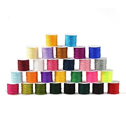 (52) Непрозрачная лаванда Нейлона кордной нити, поделки плетеного мяча делать ювелирные изделия шнур, разноцветные, 0.8 мм, 35 м / рулон, 28 цветов, 1 рулон / цвет, 28 рулонов / набор