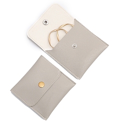 Темно-Серый Мешочки для ювелирных изделий из искусственной кожи, подарочные пакеты для ювелирных изделий с кнопкой, для кольца, ожерелья, серьги, браслета, квадратный, темно-серый, 8x8 см