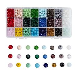 (52) Непрозрачная лаванда Стеклянные бусины, граненые, рондель, разноцветные, 8x6 мм, отверстие : 1 мм, 24 цветов, 40 шт / цвет, 960 шт / коробка