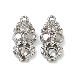 Stainless Steel Color 304 Stainless Steel Pendant Cabochon Settings, Skull Charms, Stainless Steel Color, 22x11x6mm, Hole: 2mm