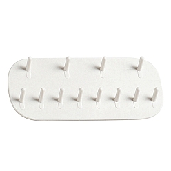 Белый Овальные настенные органайзеры для ювелирных изделий из полипропилена, вешалка для ожерелья, браслеты кольца браслеты стеллаж, подарок девушке женщине, белые, 140x60x15 мм