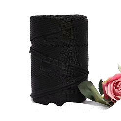 Черный Пряжа из ткани чинлон, для ручного вязания толстой нити, пряжа для вязания крючком, чёрные, 4~5 мм