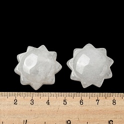 Cristal de Quartz Figurines de soleil de guérison sculptées en cristal de quartz naturel, Décorations d'affichage en pierre d'énergie reiki, 28x28~29x9~10mm