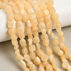 Jade Topazee Topaze naturelles perles de jade de brins, nuggets, pierre tombée, 7~10x5~9x4.5~5.5mm, Trou: 1mm, Environ 61~63 pcs/chapelet, 15.94'' (40.5~41 cm)