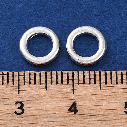 Серебро Латунные распорные баэды, долговечный, плоско-круглые, серебряные, 7.5x1.5 мм, отверстие : 4.5 мм