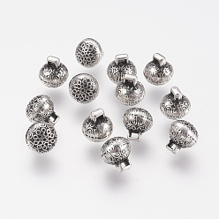 Antique Silver CCB Plastic Charms, Round, Antique Silver, 8x8mm, Hole: 2mm