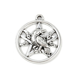 Плоский Круглый Сплавочные подвески тибетского стиля, плоско-круглые, 25x22x2.5 мм, отверстие : 1.6 мм