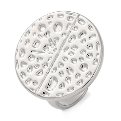 Платина Стойка гальванопокрытие латунные манжеты кольца для женщин мужчин, без кадмия и без свинца, круглые, платина, 21.5 мм, внутренний диаметр: 18 мм