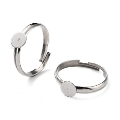 Нержавеющая Сталь Цвет Не тускнеет 304 регулируемые настройки колец из нержавеющей стали, плоско-круглые, цвет нержавеющей стали, внутренний диаметр: 17.4 мм