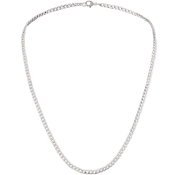 Stainless Steel Color 1Pc 304 Stainless Steel Cuban Link Chain Necklaces for Men Women, Non-Tarnish, Stainless Steel Color, 21.65 inch(55cm), 4mm