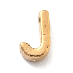 Letter J Ионное покрытие (ip) 304 брелоки из нержавеющей стали, буквенное очарование, реальный 18 k позолоченный, буква J, 9.5x6x3 мм, отверстие : 1.6 мм