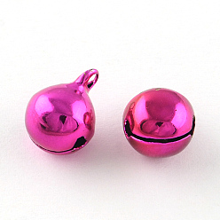 Другой Цвет Подвески-колокола из латуни с вакуумным покрытием pvd, фуксиново-красные, 10x7~8 мм, отверстие : 1.5 мм