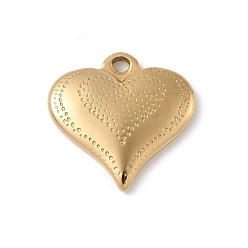 Настоящее золото 18K 304 подвески из нержавеющей стали, шарма сердца, реальный 18 k позолоченный, 20x20x3 мм, отверстие : 2 мм