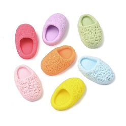 (52) Непрозрачная лаванда Непрозрачные кабошоны из смолы, тапочка, разноцветные, 38.5x23.5x15 мм