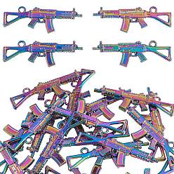 Rainbow Color 20 подвески из сплава шт., без кадмия и без свинца, пистолет, Радуга цветов, 15x45x3.5 мм, отверстие : 2.5 мм