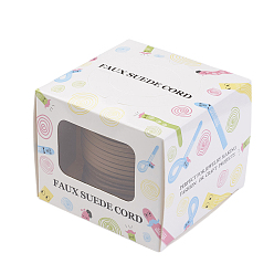Верблюжий Шнуры из искусственной замши, искусственная замшевая кружева, одна сторона покрытия с искусственной кожи, верблюжие, 2.7x1.4 мм, около 98.42 ярдов (90 м) / рулон