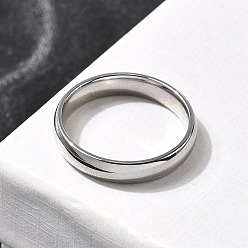 Нержавеющая Сталь Цвет 304 палец кольца из нержавеющей стали, цвет нержавеющей стали, 4 мм, размер США 7 1/4 (17.5 мм)