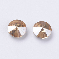 Золотая Тень K 9 горный хрусталь заостренный назад, горный хрусталь Риволи, класс А, с покрытием на задной стороне, конус, золотые тени, 6x3 мм