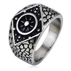 Античное Серебро 316l хирургические кольца из нержавеющей стали для мужчин, ромб, античное серебро, размер США 9 (18.9 мм)