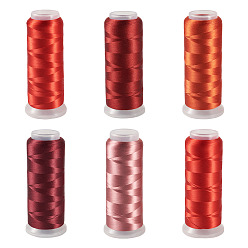 Красный 6рулоны 6цветная велюровая пряжа, красные, 0.3 мм, 1 рулон / цвет