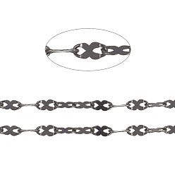 Electrophoresis Black 304 Stainless Steel Link Chains, Soldered, with Spool, Ion Plating(IP), Electrophoresis Black, 5x2.5x0.4mm, about 65.61 Feet(20m)/roll